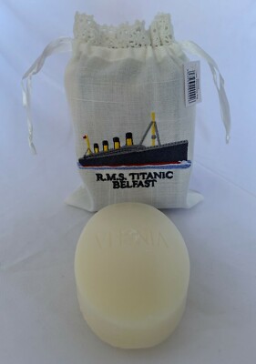 RMS Titanic Belfast Linen Bag With Authentic Vinolia Toilet Soap 170 gram