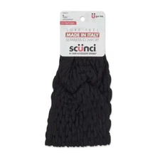 Scunci Wide Twist Headwrap Puckered Scrunchie Hair Tie, Black, 1 Count