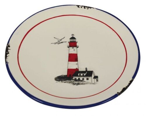 Teller mit Leuchtturm, Mittelteller, Deko Keramik Teller im Marine Stil 20 cm - Bild 1 von 1