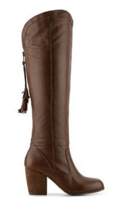 69% OFF NEW Womens STEVE MADDEN Turnerr Brown Leather Boot retail $190