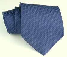 Kenneth Cole KC New York All Silk Blue Necktie Tie Made in USA