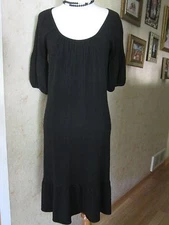 U Knit Black Angora Cashmere Dress Size L