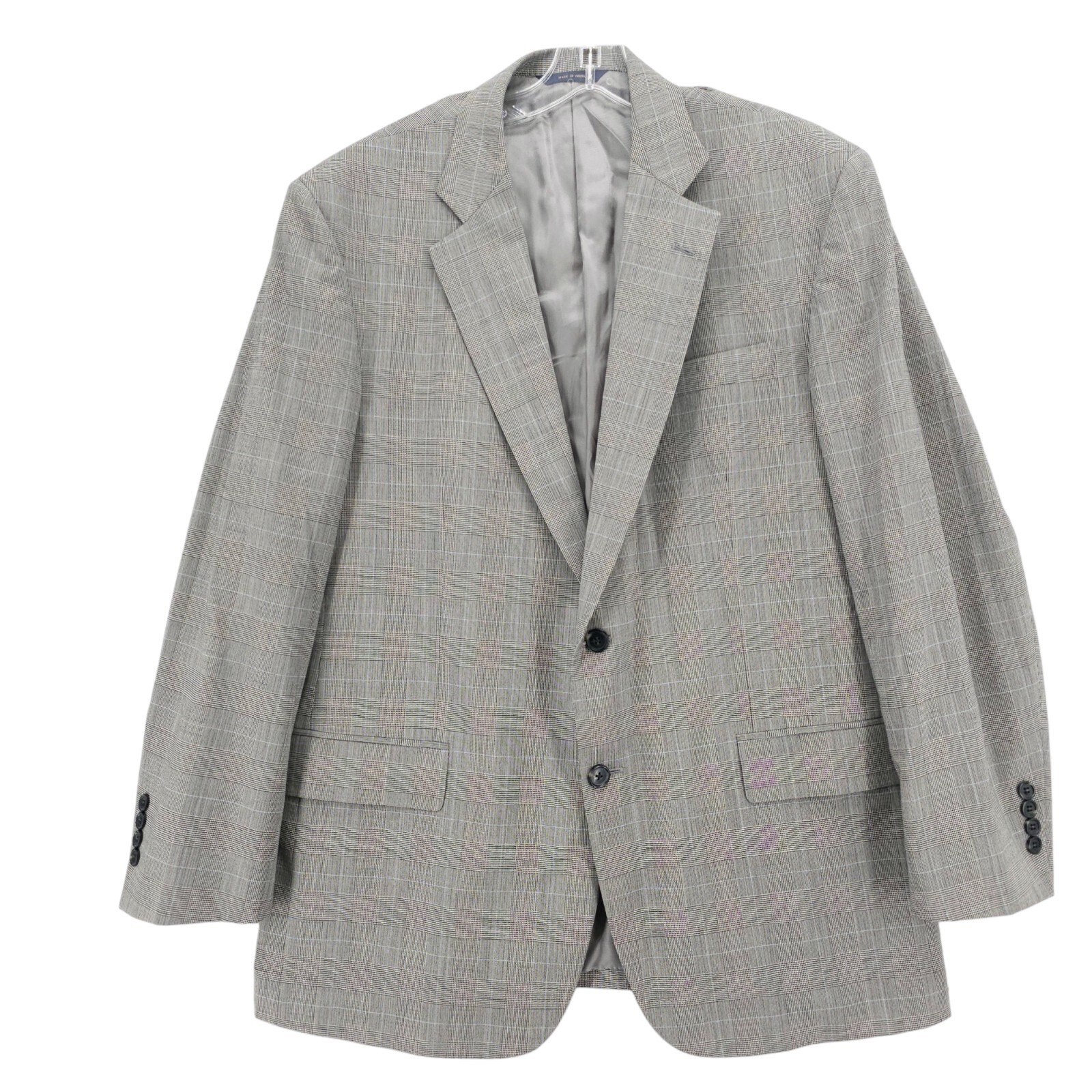 Brooks Brothers Madison BrooksCool Gray Check Plaid Houndstooth Blazer Size: 43R