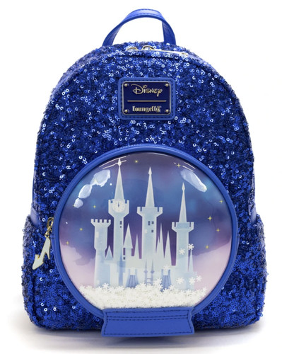 Loungefly Disney Cinderella Castle Snow Globe Sequin Mini Backpack