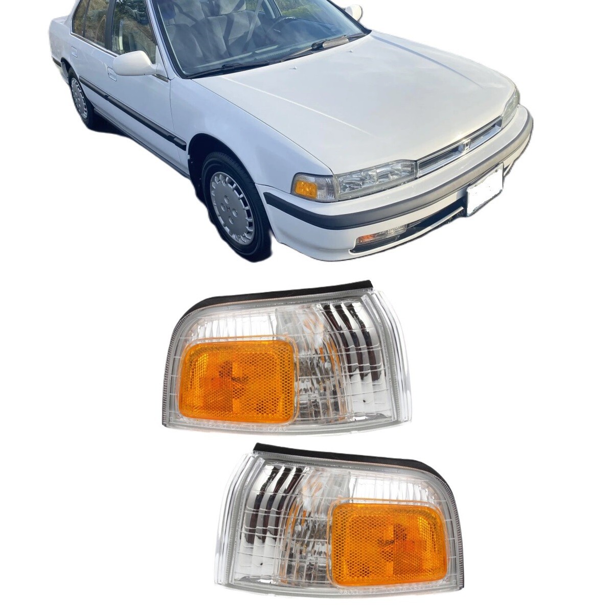 For 1990 1991 Honda Accord Front Park/Marker Lights Pair Driver