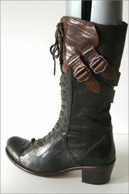 Mi-bottes IKKS En Cuir Marron Foncé - Taille 37 (doublées Cuir) - Occasion Très Bon État