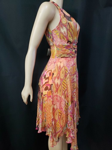 Little Buddha Viscose Multicolor Women's Dress Size M Empire Waist NEW #CB8 - Picture 2 of 12