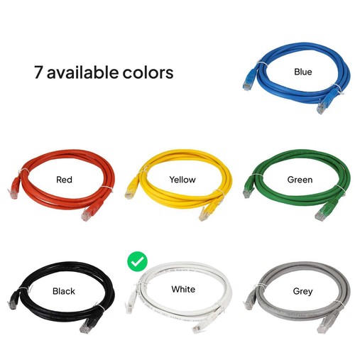 Câble réseau Ethernet RJ45 25 CM Blanc Cat.6 UTP AWG24 - Photo 6/6