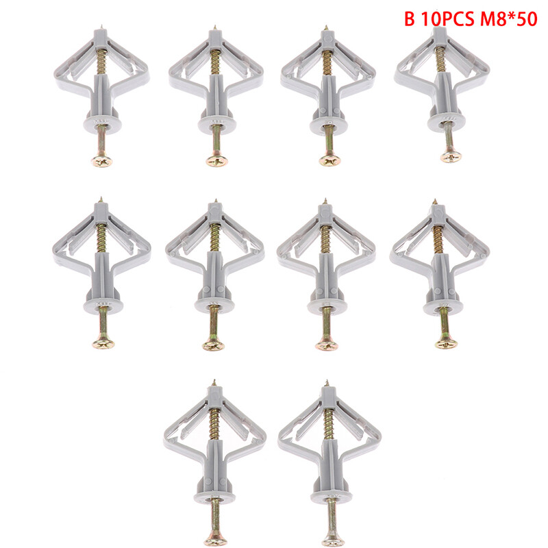 20Pcs Expansion Drywall Anchor Kit With Screws Self Drilling Wall Home