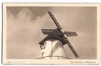 Kirmes in Blackpool Windmühlenfahrt 1937 Postkarte