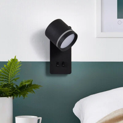 LUMINTURS 18W LED Wall Sconce Light Fixture Rotatable Spotlight DualSwitch Headboard Lamp
