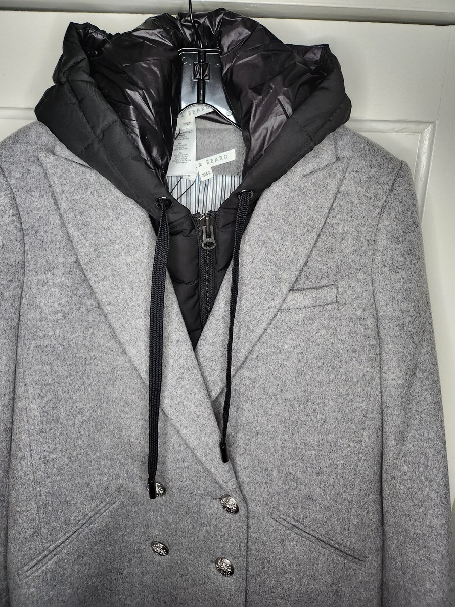 NWT VERONICA BEARD Dickey Hoodie BLACK Down Puffer Zip Insert 4