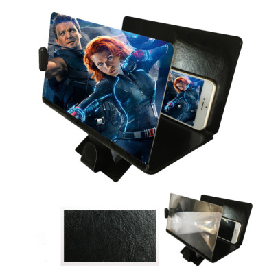 Universal Tragbarer Falten 3D Effekt Screen Magnifier f. alle Smartphone BLACK 
