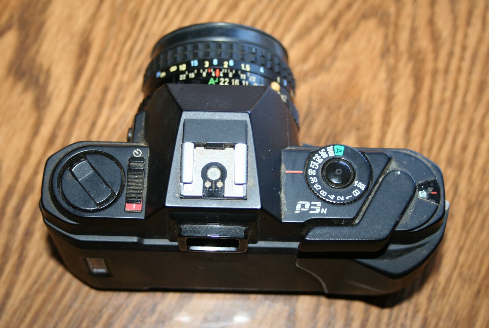 PENTAX P3N 35MM SLR CAMERA WITH SMC PENTAXA F2 50MM LENS BLACK BODY