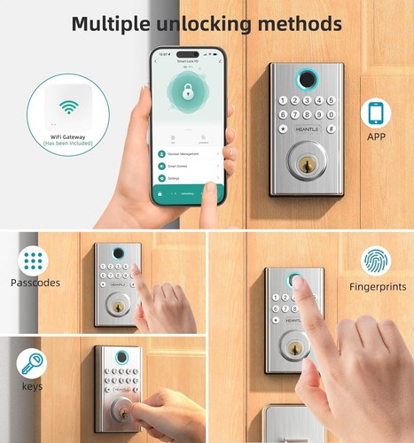WiFi Smart Door Lock Deadbolt Fingerprint Keyless Entry Digital Keypad Bluetooth - Picture 12 of 25
