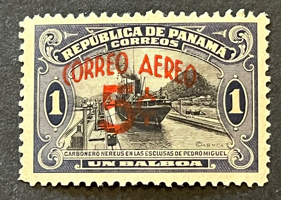Sellos de viaje: estampillas quirúrgicas de correo aéreo de Panamá - rojo sobreimpresión de 5¢ como nuevo esmaltado original Foto 2 de 4