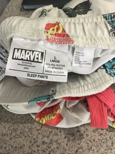 New Marvel Comics Mens Sleep Pants PJ Bottoms Size Large Avengers Faces - Picture 5 of 6
