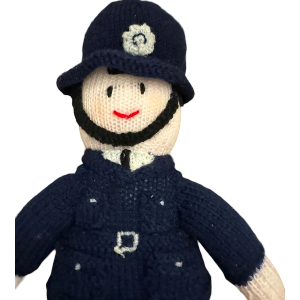 Vintage Handmade Small Crocheted British Policeman Plush 12 in Unique Detail - Image 3 of 4