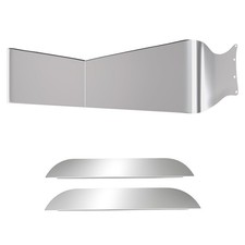 13x10 Stainless Bowtie Drop Sun Visor w Chopped Trim Peterbilt 379 386 389 2005 