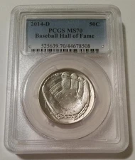 2014 D Baseball HOF Commemorative Half Dollar MS70 PCGS
