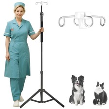 Adjustable IV Pole 45-83in with 4 Holder - Lightweight  Portable Infusion Stand