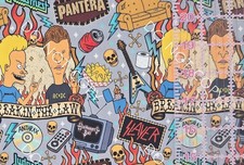 Custom Cotton Woven Fabric TV Show Beavis And Butthead By The 1/4 Yard 9x56