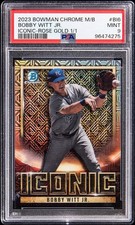 Marketplace image: 2023 Bowman Chrome Mega Box Bobby Witt Jr Iconic Rose Gold 1/1 Royals PSA 9 MINT