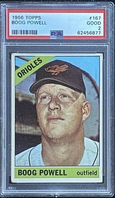 1966 TOPPS BOOG POWELL #167 PSA 2 Baltimore Orioles