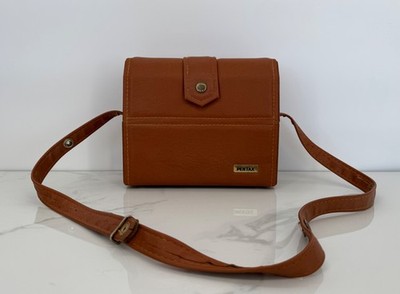Vintage Asahi Pentax 110 System Brown Leather Camera Bag Carrying Case Japan