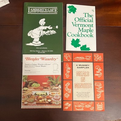 Lot of 4 Vintage Cookbooks & Lambert's Cafe History Booklet cooking recipes