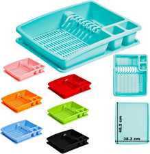 Premium Dish Drainer Rack with Removable Drip Tray – Multi-Color Sink Drainer, D