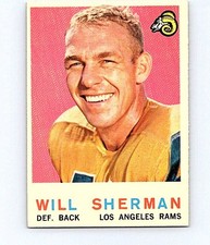 1959 TOPPS FOOTBALL #127 WILL SHERMAN NRMT SY