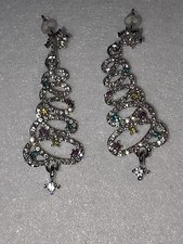 Rhinestone Christmas Tree Earrings