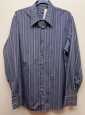 NEW Boss Hugo Boss Striped Blue Long Sleeve Button Up Shirt L