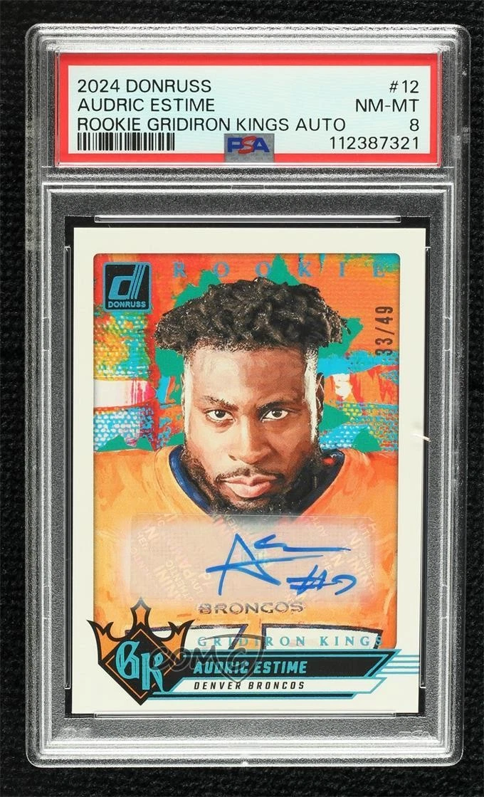 Audric Estime Panini Donruss Rookie Gridiron Kings Autographs #12 Base