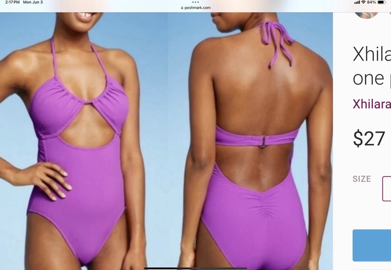 Xhilaration Girl Youth Purple One Piece Swimsuit M NWOT
