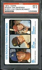 1973 Topps #615 1973 Rookie Third Baseman (Scratched Case) Centered - PSA 5