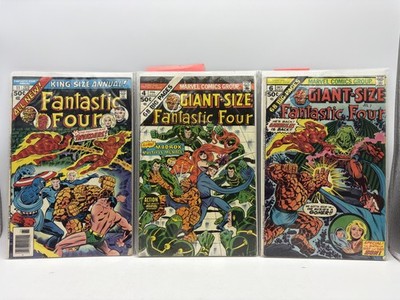 Vintage Marvel Fantastic Four Giant-Size 4 6 & Annual 11 Comic Lot 3 Issues 70s