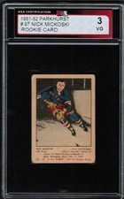 1951 52 Parkhurst #97 Nick Mickoski KSA 3 VG Rookie Rc Rookie New York Rangers
