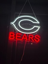 16"x13" Chicago Bears Man Cave Gift LED Neon Sign With Dimmer USB Powered Light
