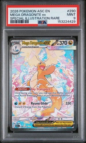 2026 POKEMON ASCENDED HEROES SPECIAL ILLUSTRATION RARE MEGA DRAGONITE EX PSA 9