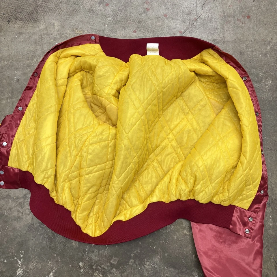 Vintage Rare NCAA USC Trojans Maroon Satin Bomber Jacket Men’s XL MINT Fox Sport - Image 4 of 4