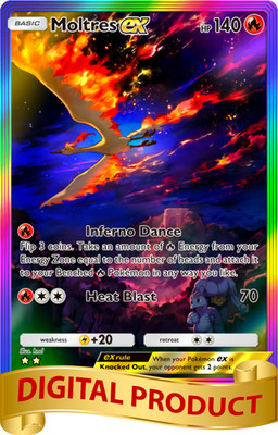 Pokemon Pocket TCG Card 2 Star Full Art Rainbow Moltres EX Genetic