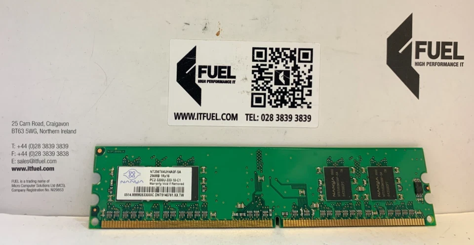 Nanya 256MB DDR2 ram memory module PC2-3200- NT256T64UH4A0F-5A - Image 2 of 3