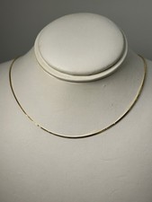 Solid 14K Yellow Gold Box Link Chain Necklace, 24 , 2.2 g, 0.8 mm