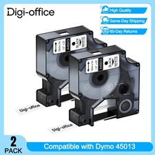 2x A45013 Black on White Label Tape Compatible for DYMO D1 LabelManager 100 200