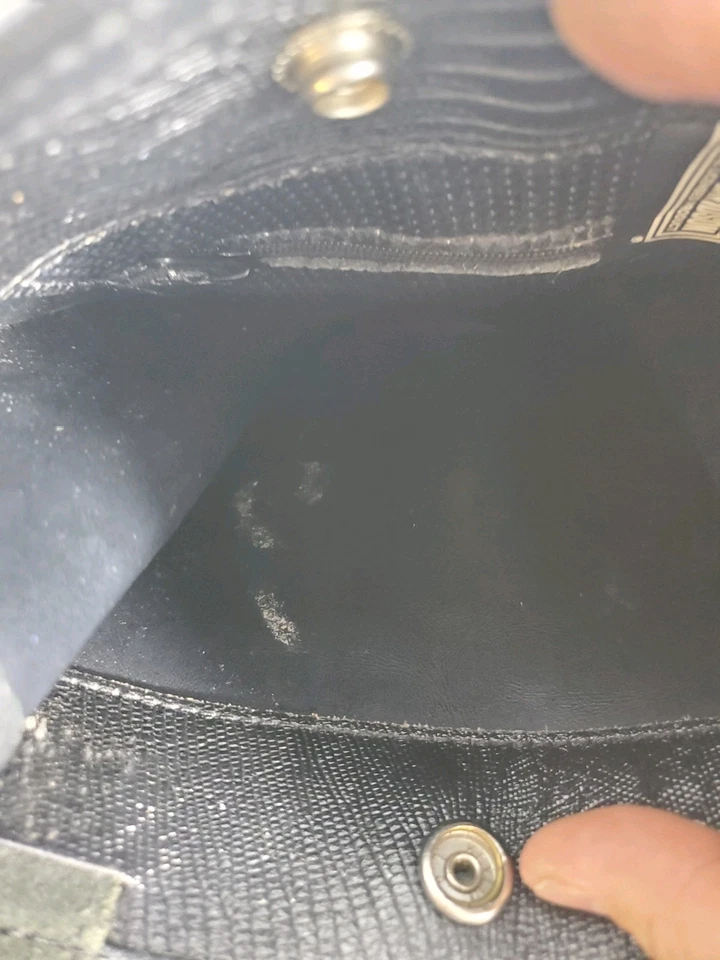 Bolso de Mano Harley Davidson Vintage Cuero Negro Rectángulo con Bordado Foto 3 de 3