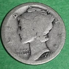 1916 P Mercury Dime 90% Silver Circulated US Coins 10c with Free Shipping