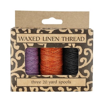 , Natural Waxed Linen Thread, Three 20 Yard, for Leather Sewing, BBHM206
