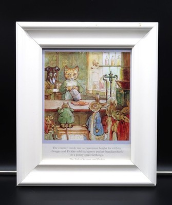 Vtg Beatrix Potter Tale of Ginger & Pickles Framed Print Illustration Spring Art
